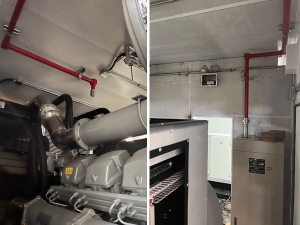 柴油發(fā)電機(jī)組儲(chǔ)能集裝箱氣體滅火系統(tǒng)，念海消防為英泰集團(tuán)產(chǎn)品安全保駕護(hù)航